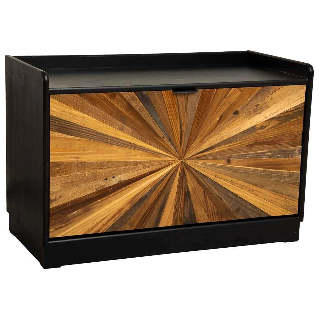 Scarpiera in legno di recupero marrone 80x38x53h cm