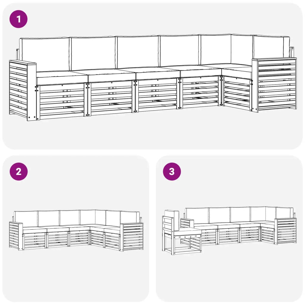Set di divani da esterno 6 pcs Bianco e Antracite 3391922