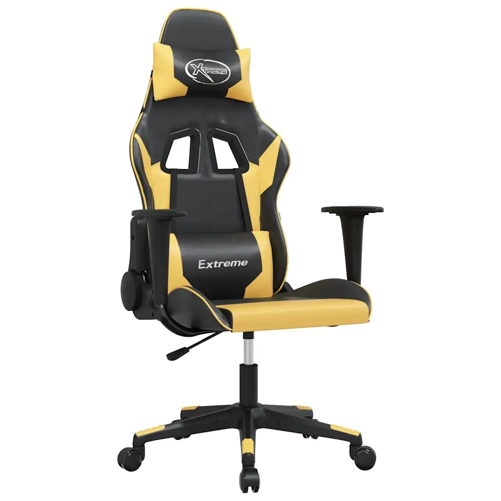 Sedia da Gaming | Sedia da e-sports Nera e Oro in Similpelle