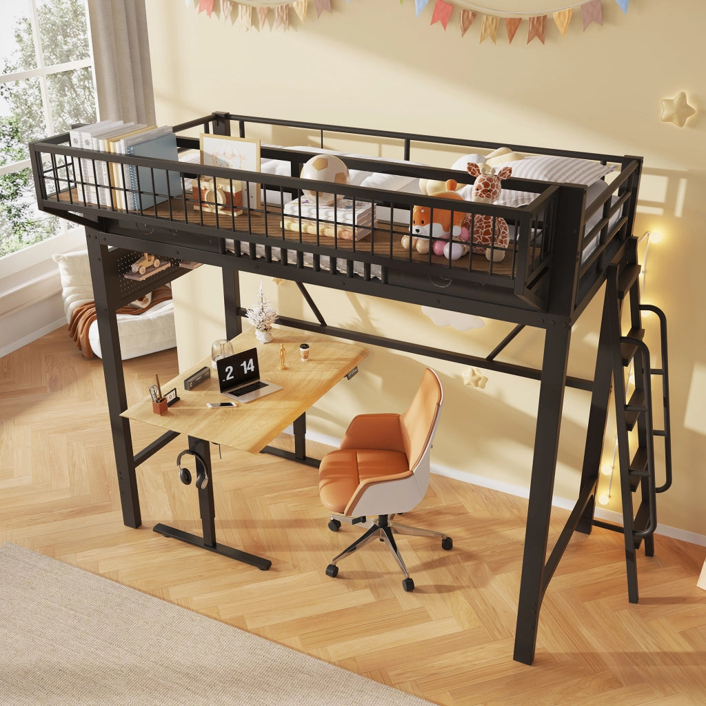 letto a castello metallo nero 90 x 200 cm