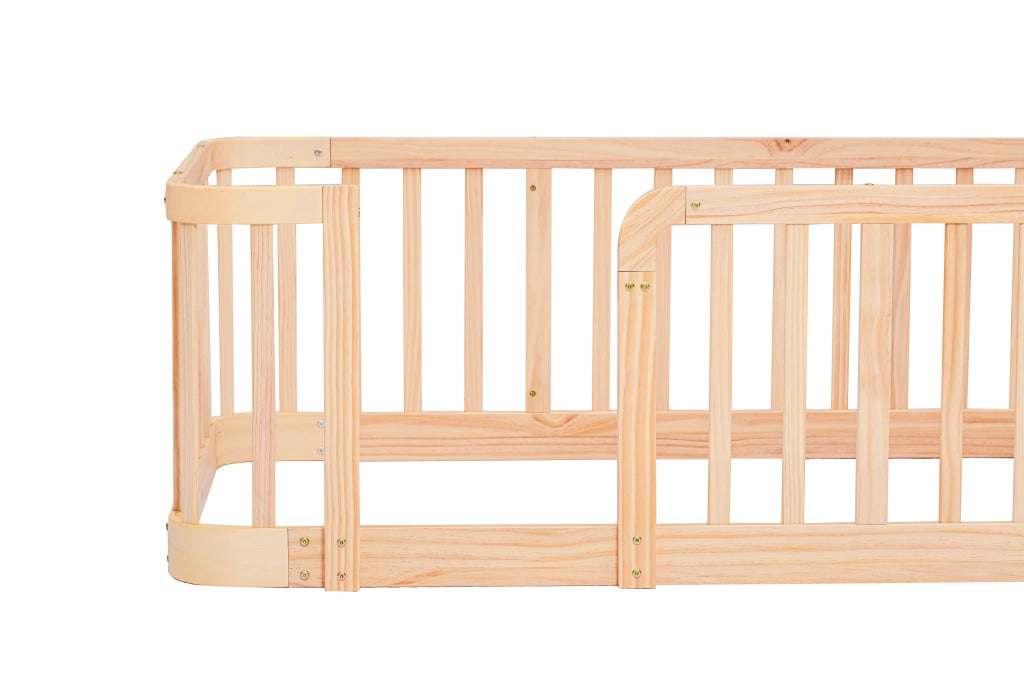 Recinto modulare per bambini 90 x 200 cm in legno naturale; con bordi arrotondati