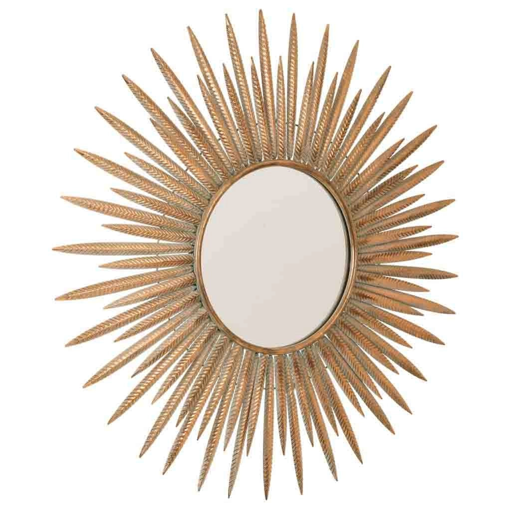 Specchio in metallo dorato 92x3x92h