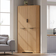 Mobile angolare con 4 ante e ripiani regolabili in MDF, 60 × 60 × 172 cm