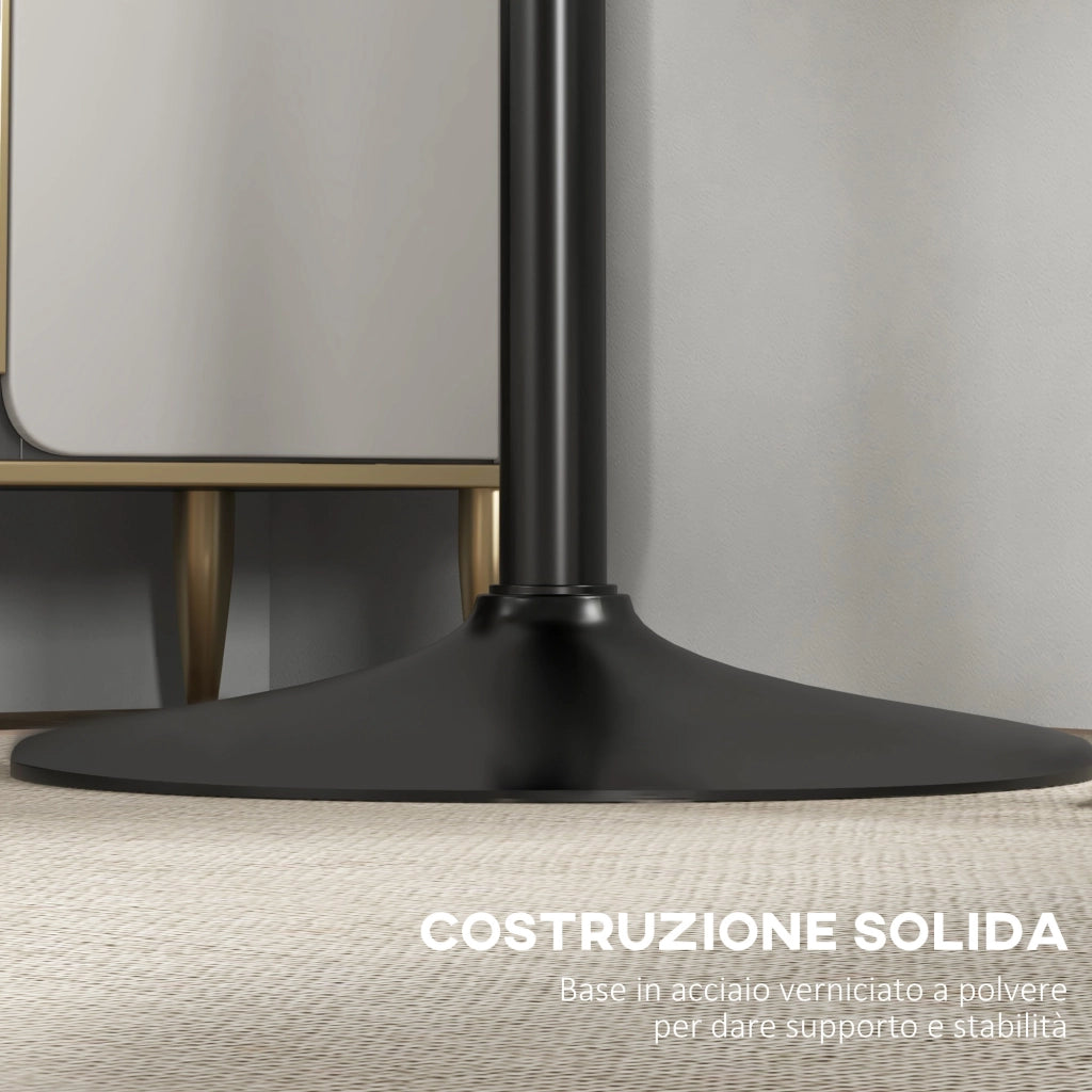 Tavolo da Bar Rotondo Moderno ¨C zephmum ¨C Nero, Acciaio e MDF, ?70x102cm