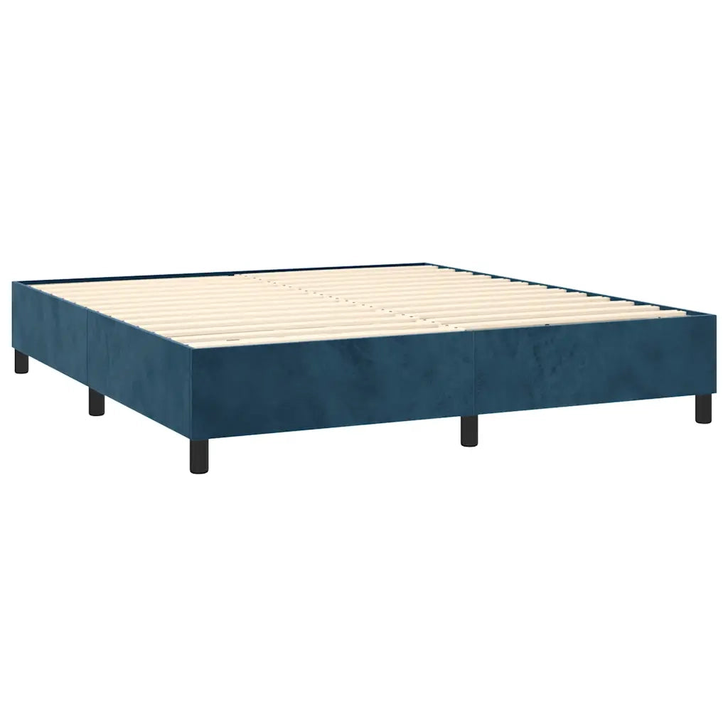 Giroletto a Molle con Materasso Blu Scuro 180x200 cm in Velluto 3137861