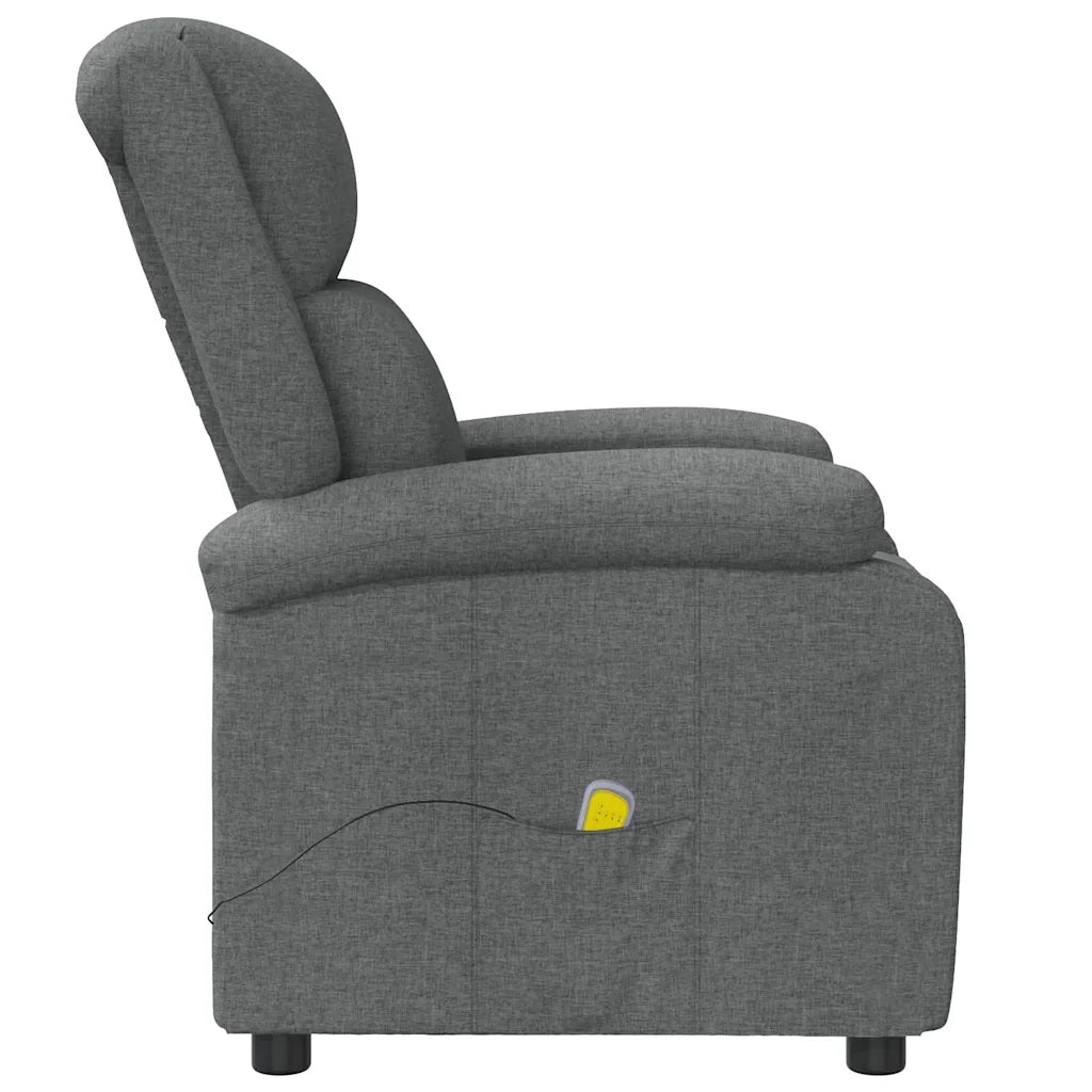 Poltrona Massaggiante | Sedia Relax Grigio Scuro in Tessuto