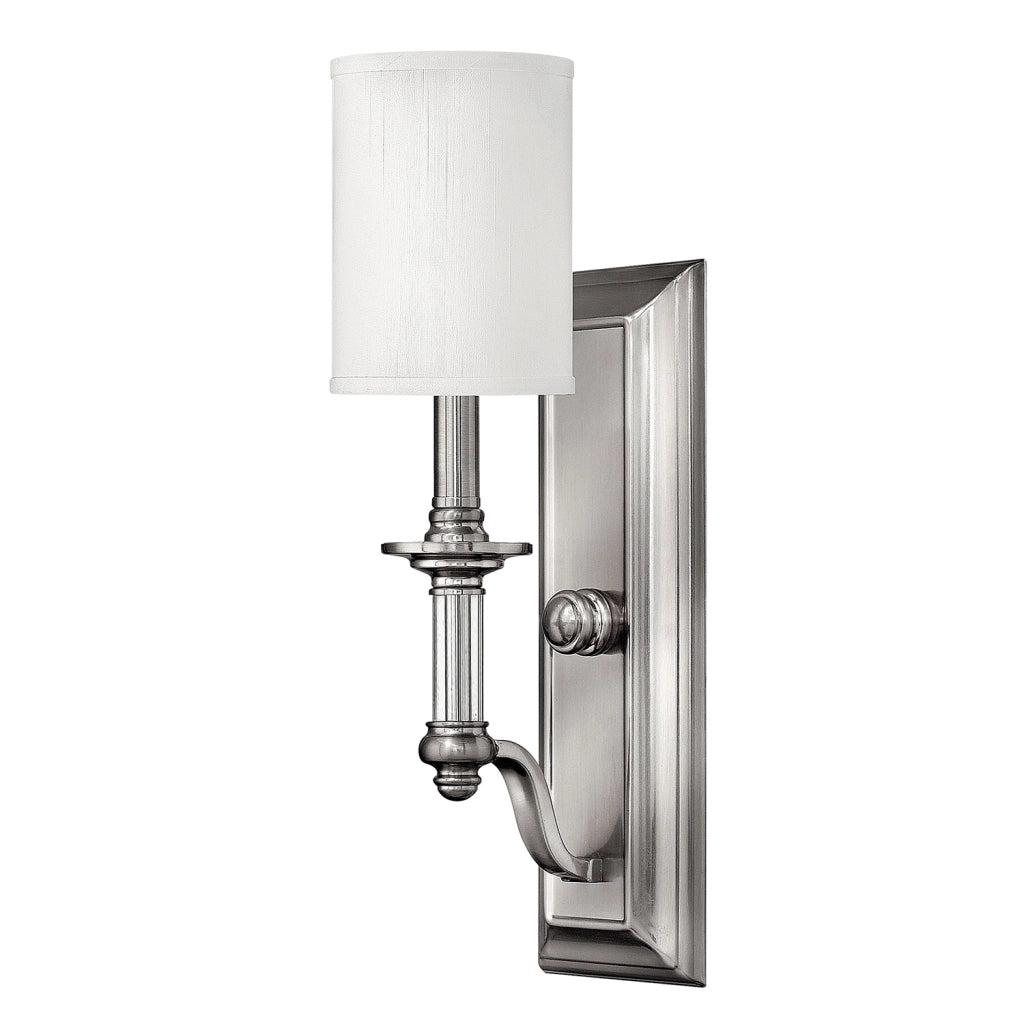 Applique Classica Sussex Acciaio Nichel Spazzolato Tessuto 1 Luce E14