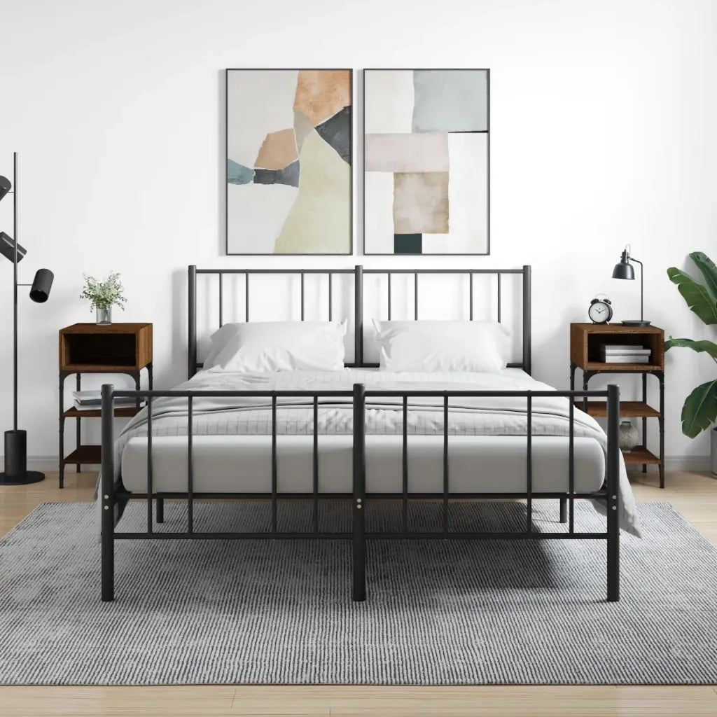 Comodini 2 pz-Set di 2 Tavolino da notte Rovere Marrone 35x34,5x70 cm in Legno Multistrato