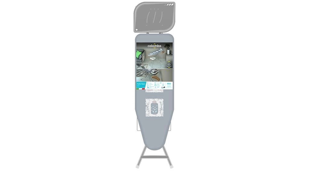 Colombo CLM850137 Turbo Vapor Asse da Stiro 120x40 cm 6 posizioni altezza fino a 95 cm portacaldaia 10 Kg griglia portabiancheria colore Grigio