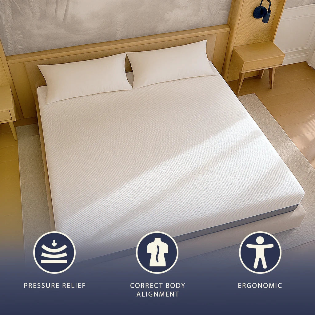 Materasso 180x200 Memory Foam e Waterfoam Alto 22 cm | Materasso Ortopedico e Anallergico | Sfoderabile e Traspirante