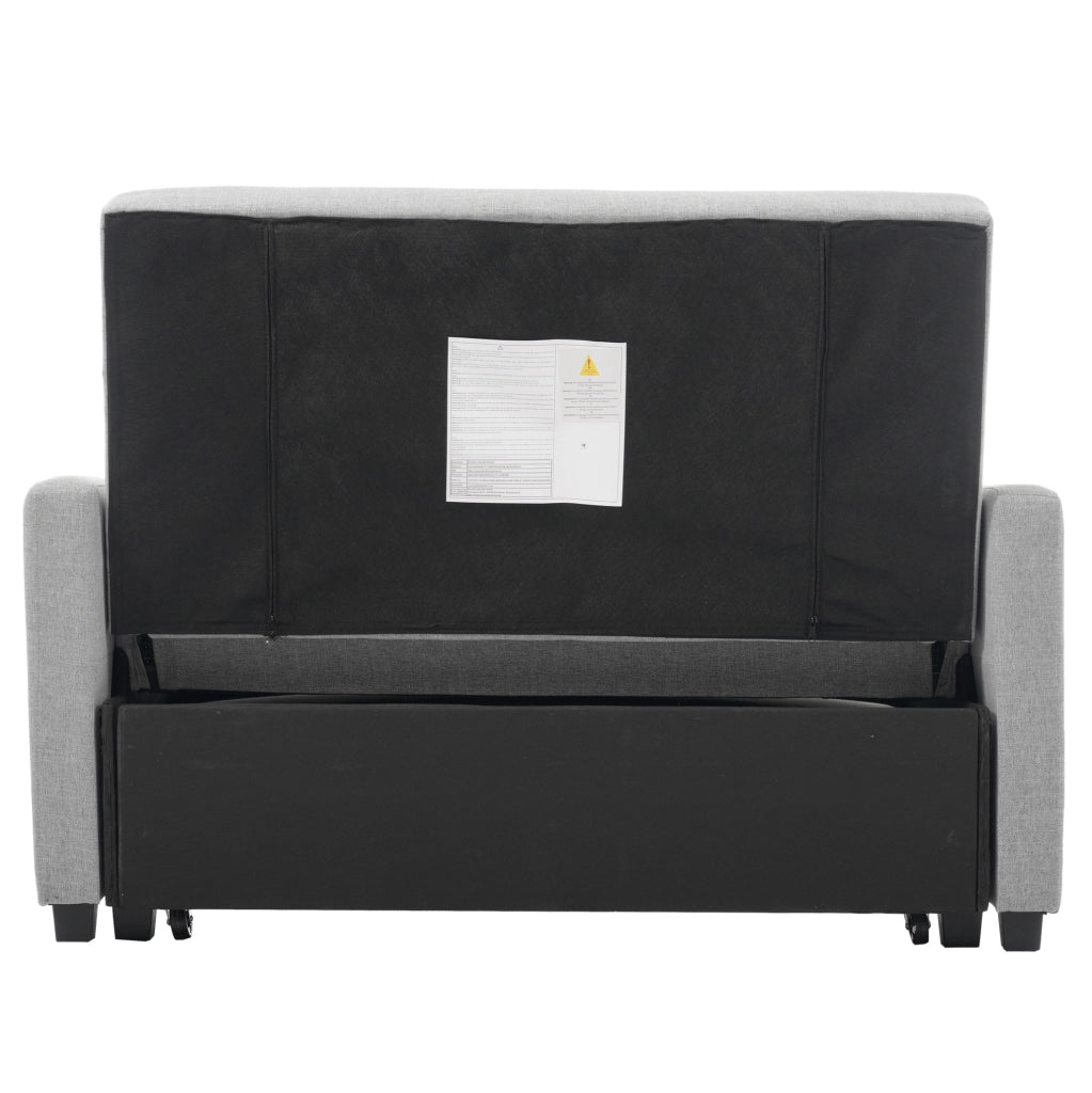 Divano letto estraibile 110x180 cm con schienale regolabile a 3 posizioni grigio antico