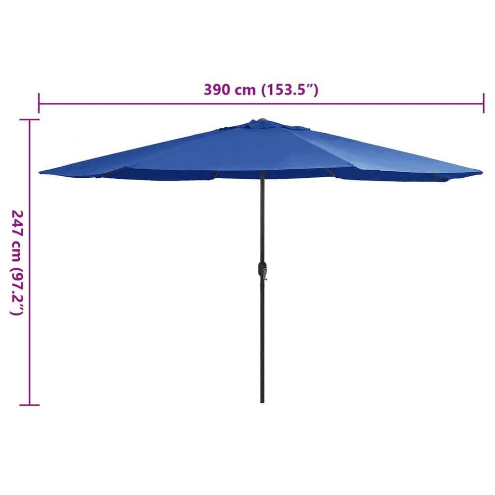 Parasol With Metal Pole 390 Cm Azure Blue