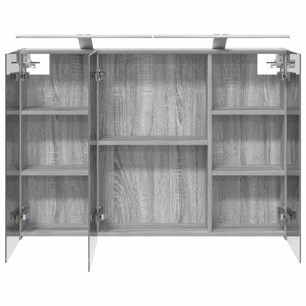 Mobiletto per specchio da Bagno | Armadio da bagno con lo scaffale Grigio Sonoma