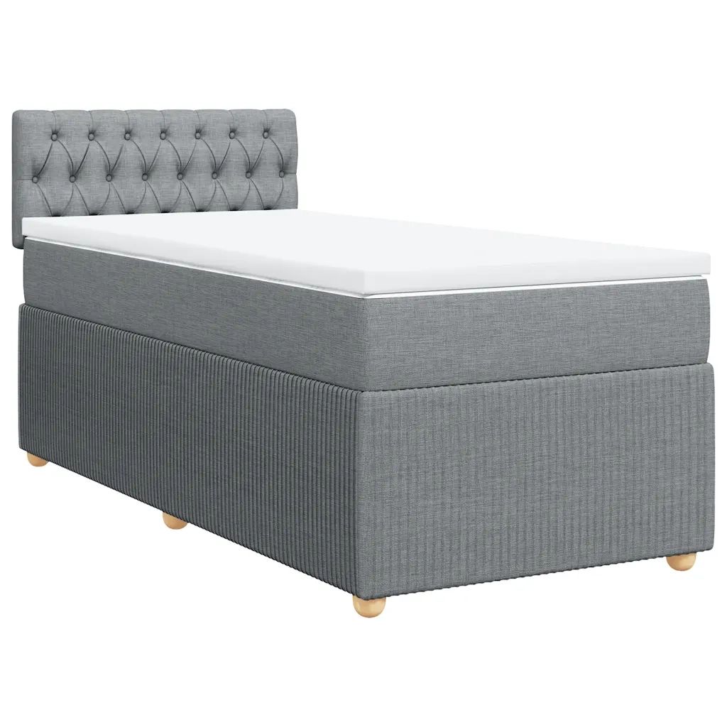 Giroletto a Molle con Materasso Grigio Chiaro100x200 cm Tessuto 3289674