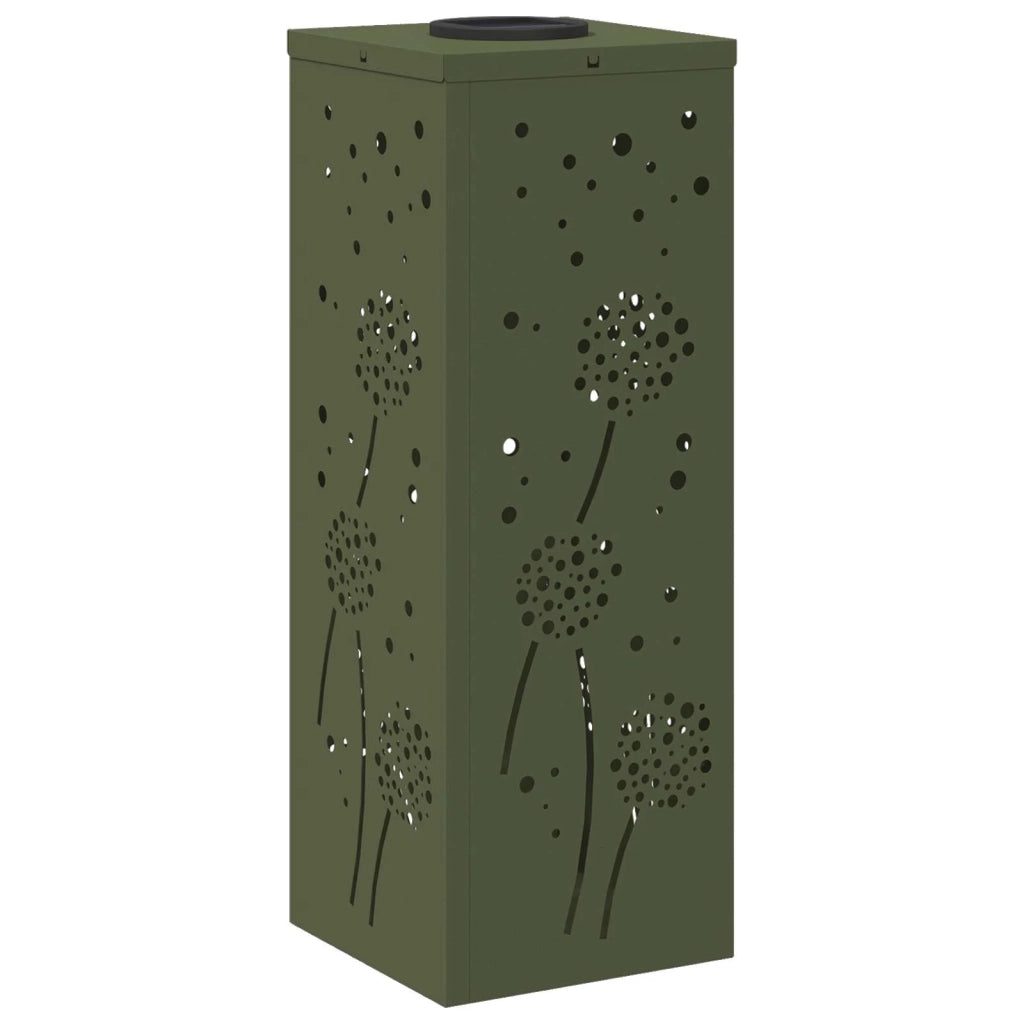 Faro LED solare per sentieri 2 pcs Verde oliva 879768