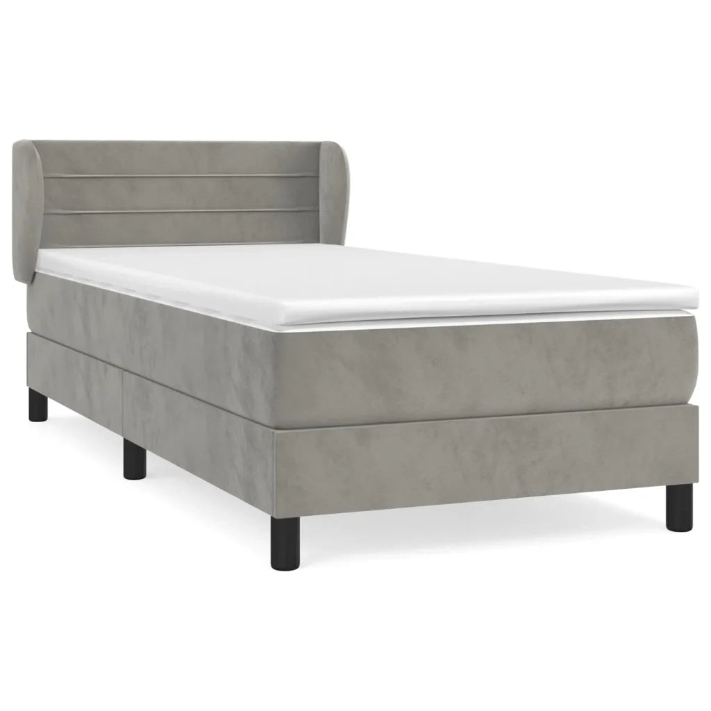 Giroletto a Molle con Materasso-Struttura Letto Grigio Scuro 90x200 cm Velluto 954656