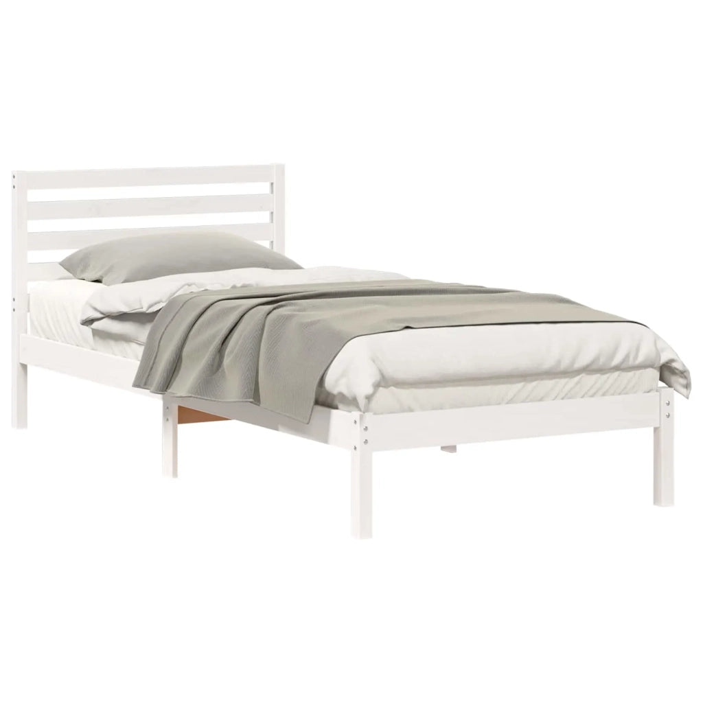 Struttura del letto-Giroletto-Rete del Letto Bianco 80 x 210 cm Pino massello 973921