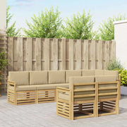 Set di divani da esterno 8 pcs Bianco e Beige 3392023