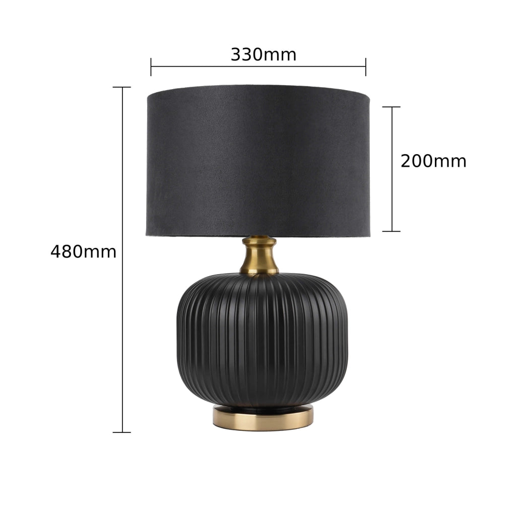 Lampada da tavolo Tamiza piccola nera/oro E27 48cm
