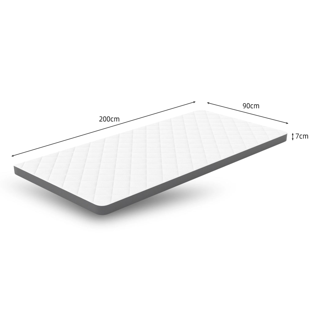 Materasso H3 90x200 cm in schiuma bianco e grigio, Oeko-TEX, 7 cm