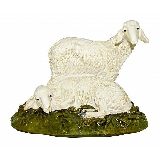 Gruppo di 2 pecore presepe 16cm