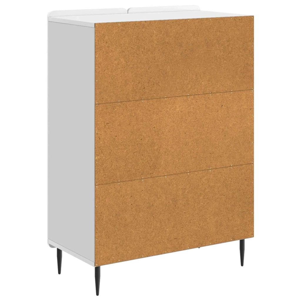 Credenza | Madia | Buffet da pranzo | Armadio da pranzo Bianco Lucido 66 x 34,5 x 92 cm Legno ingegnerizzato
