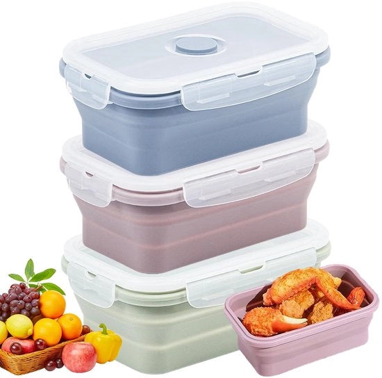Contenitori di conservazione opachi - 3 pezzi - 550 ml - BPA-free - Silicone