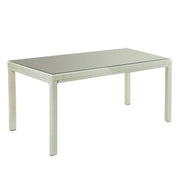 Tavolo polyrattan adila bianco ghiacciorettangolare cm 160x90h73