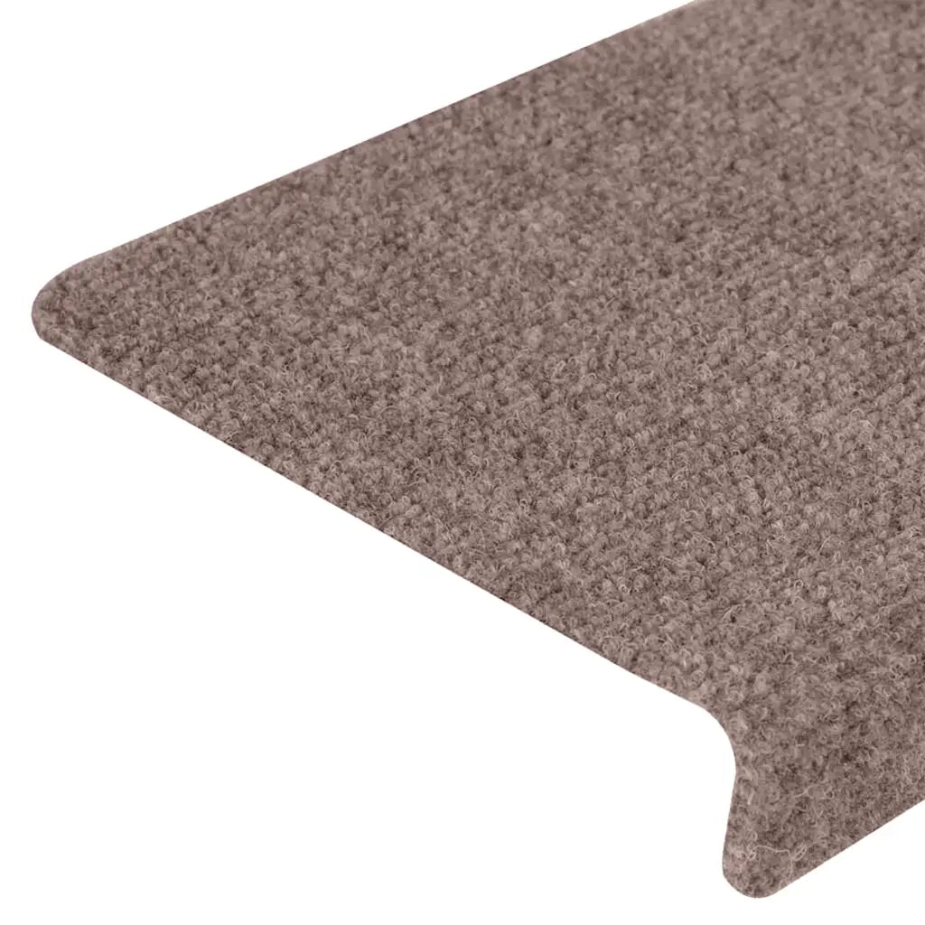 Tappetini per scale autoadesivi 10 pz | Gradini per Scale 65x21x4 cm Marrone Chiaro Bordo rettangolare