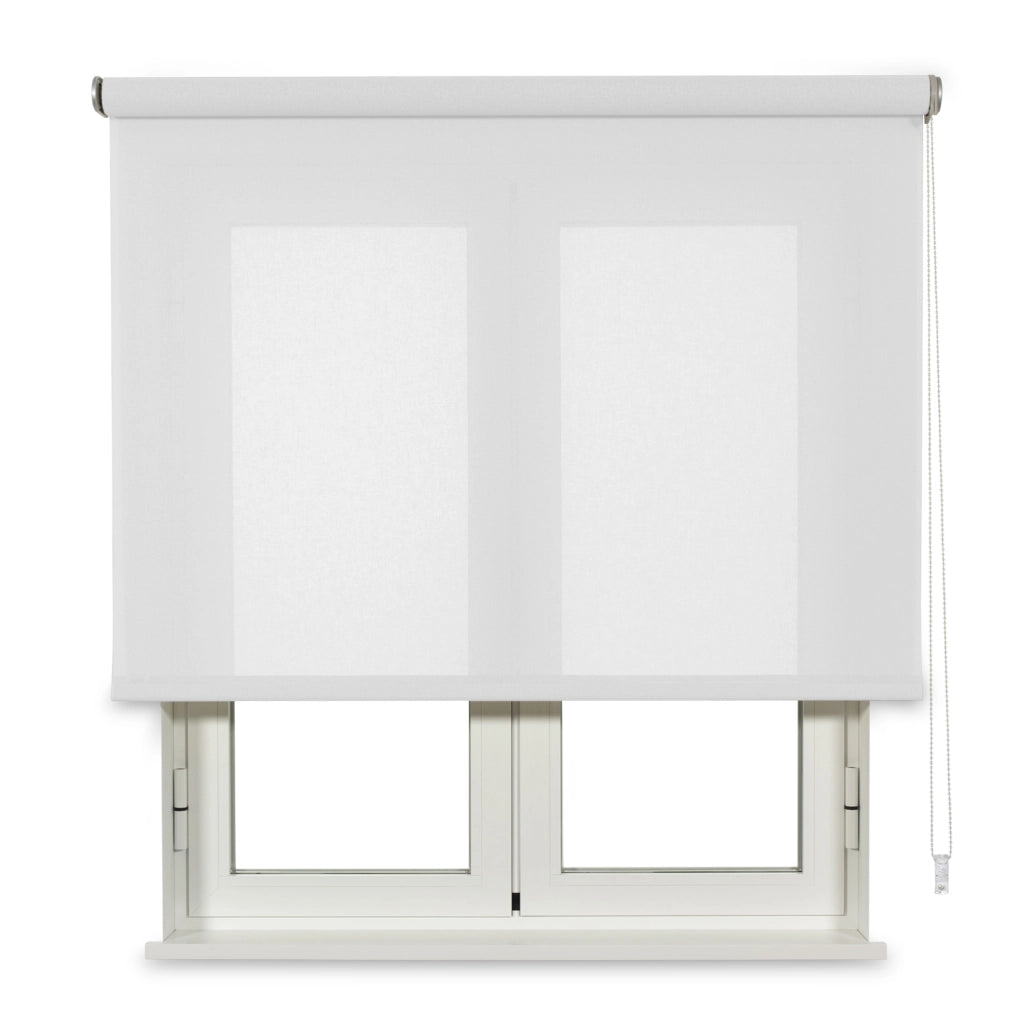 VIEWTEX Tenda a rullo traslucida Cotone (Cotone riciclato) Bianco 90 X 250cm - Made in Europe - 5 anni di garanzia