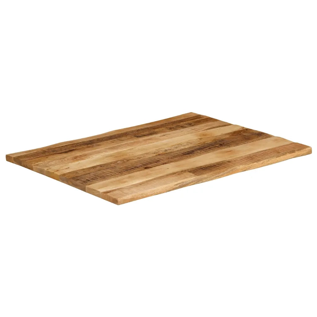 Piano Tavolo | Superficie Tavolo | Piano Scrivania Bordi Vivi 110x80x3,8 cm Legno di Mango Grezzo