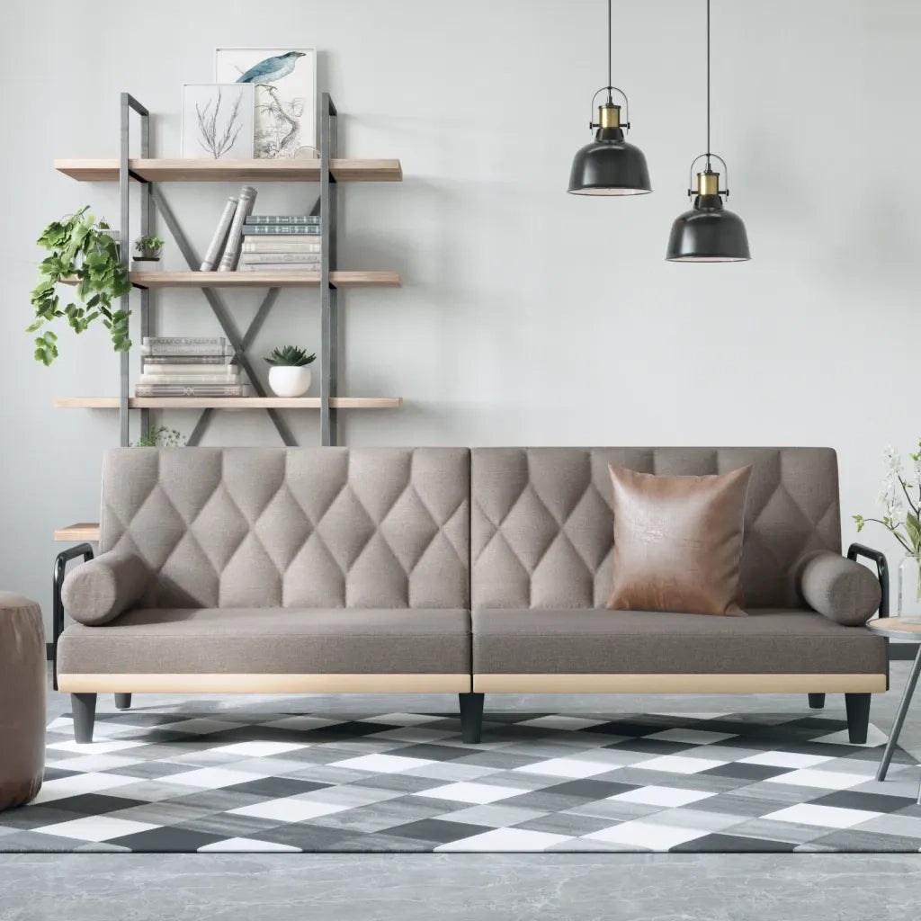 Divano letto | Sof¨¤ letto | Letto singolo con Braccioli Tortora in Tessuto