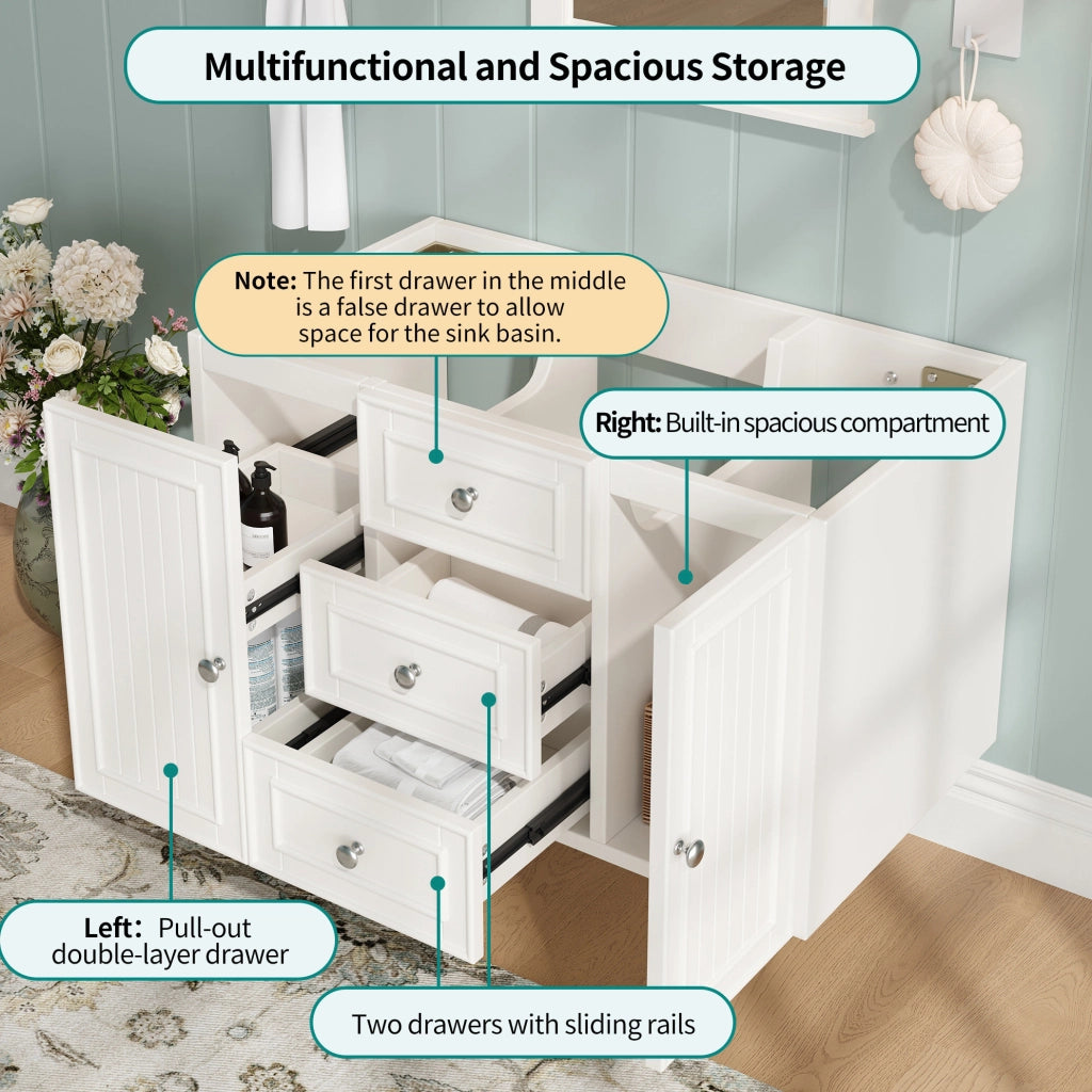 Mobile bagno sospeso bianco in MDF 78,5×46×46,8 cm