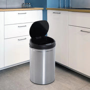 Pattumiera automatica con sensore a infrarossi 30 l in acciaio inox nera con coperchio antiodore Ø 30.5 × 51.5 cm