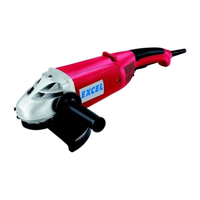 EXCEL SM2100 Smerigliatrice Angolare 2400W 230 mm 6800 rpm Motore SOFT START Impugnatura 3 Posizioni Cuffia Protezione Blocco Mola M14 colore Nero