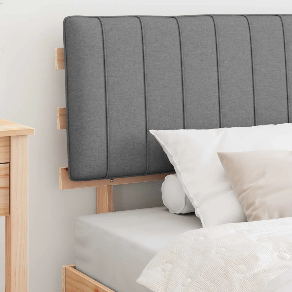 Letto con Testiera Rivestita Grigio chiaro 100 x 200 cm