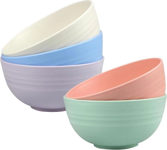 Set di 5 Grandi Contenitori per Cereali, Zuppe e Insalate, Riciclabile e Infrangibile