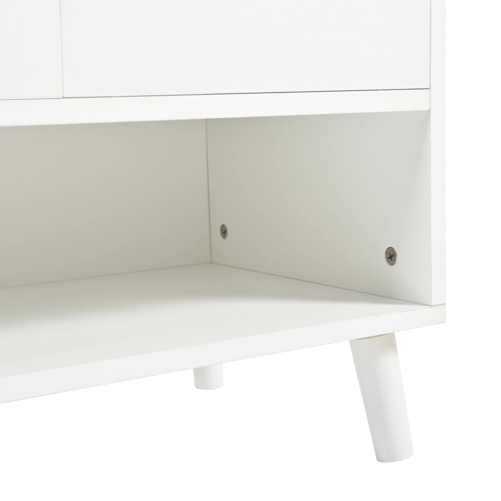 Mobile Credenza Scarpiera con 4 Ante e Cassetto ¨C MINIMAL ¨C Bianco, 120x99x35 cm
