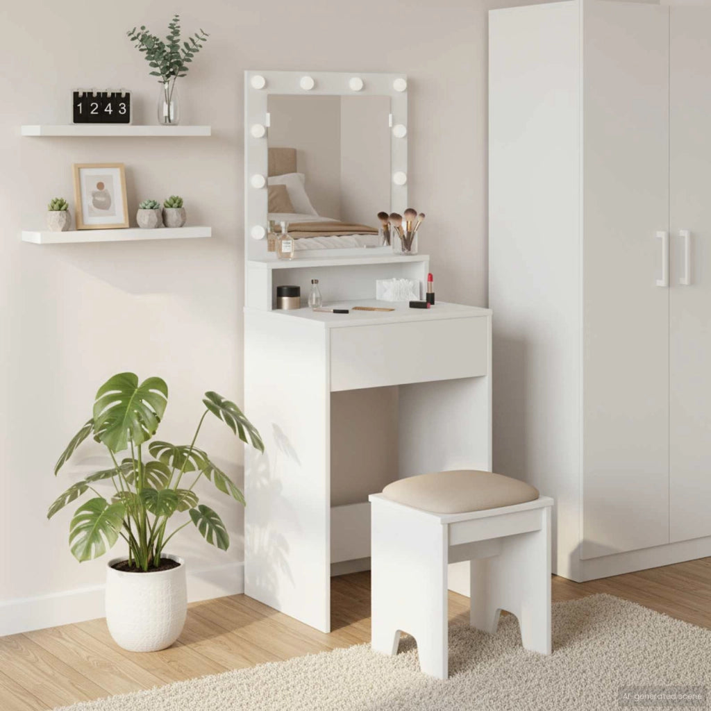 Tavolo da Trucco Bianco 50 x 41 x 135 cm Legno ingegnerizzato 865118