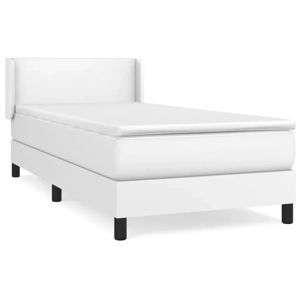Giroletto a Molle con Materasso-Struttura Letto Bianco 90x190 cm in Similpelle 499990