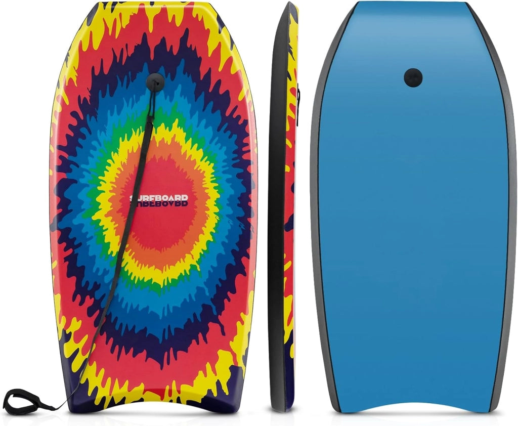 Tavola da Surf 41", BodyBoard con Guinzaglio per Polso in XPE + EPS + HDPE, Tavoletta Surf Leggero per Bambini, Ragazzi e Adulti