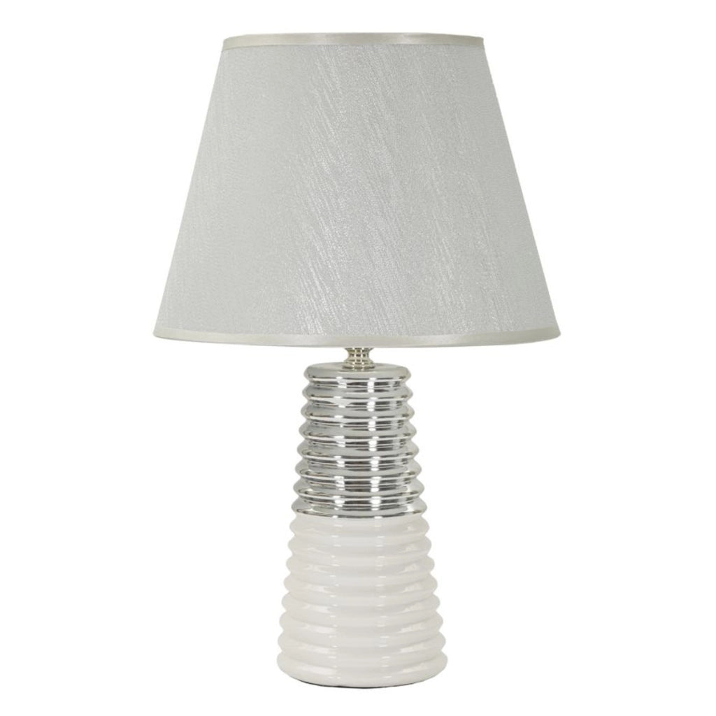 Lampada da Tavolo VKH117, Bianco, Ceramica, 25x25x41 cm