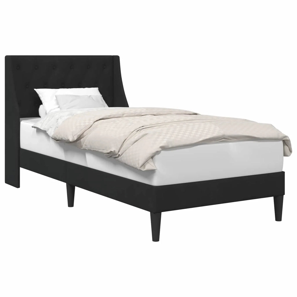 Struttura del letto con testiera Nero 90 x 190 cm Velluto 42027398