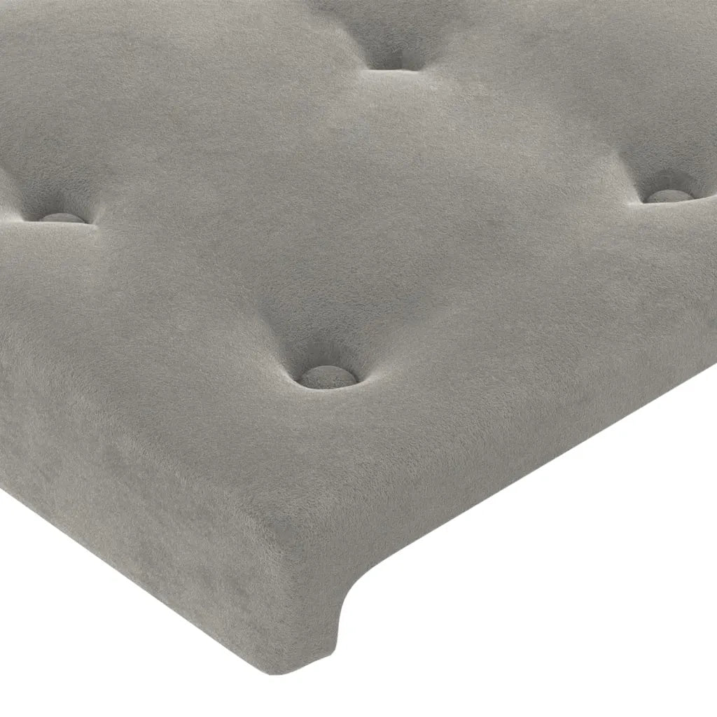 Testiera | Testata ad Orecchio Grigio Chiaro 163x23x78/88 cm in Velluto