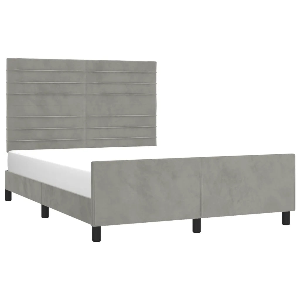 Giroletto senza Materasso Grigio Chiaro 140x200 cm Velluto 3125818