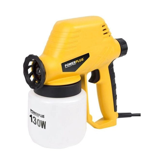 POWERPLUS POWX351 Pistola di pittura 130 W serbatoio 0,8 L flusso regolabile ugello 0,8 mm colore Giallo