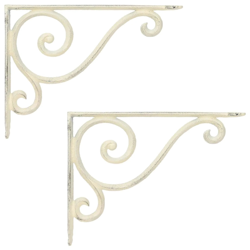 Supporti per mensole da parete 2 pz Bianco Antico 42038867