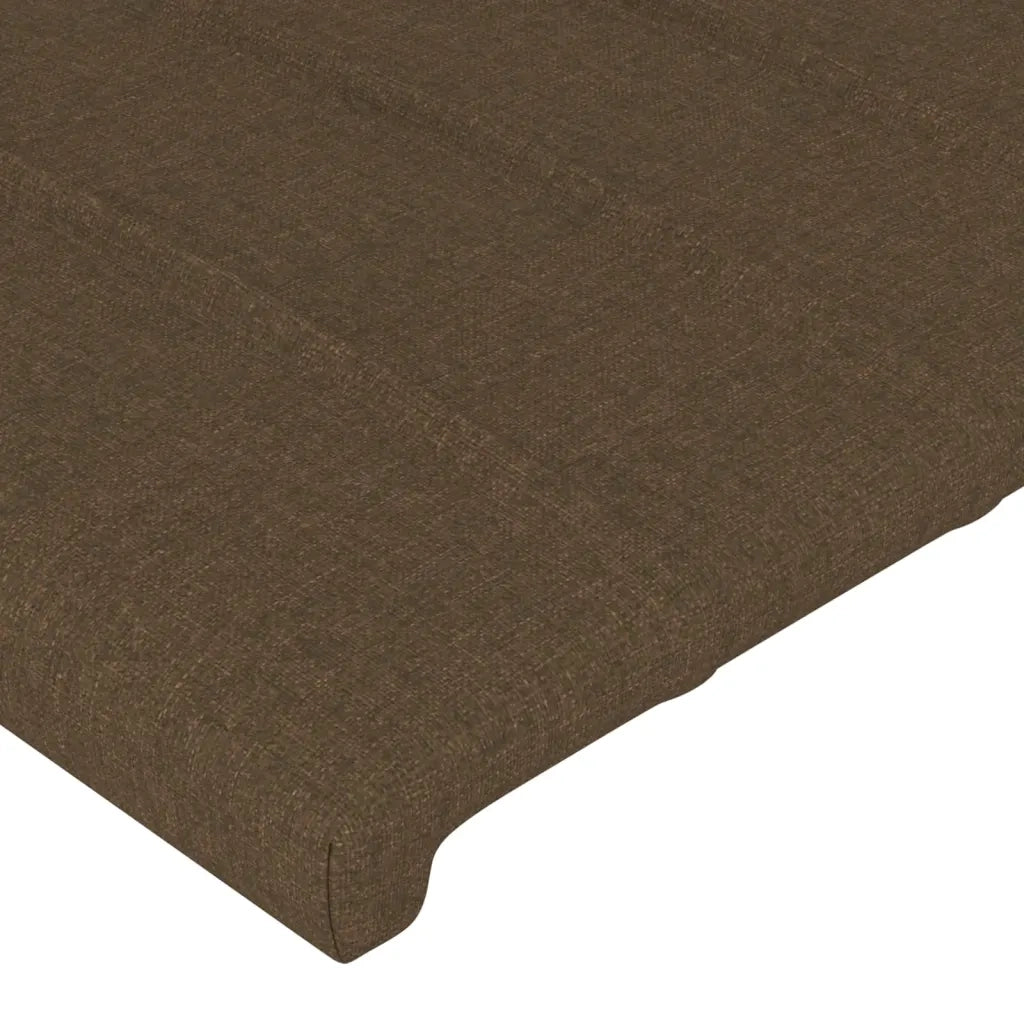 Testiera ad Orecchio-Testata con Orecchie Marrone Scuro 103x16x118/128 cm in Tessuto 199959