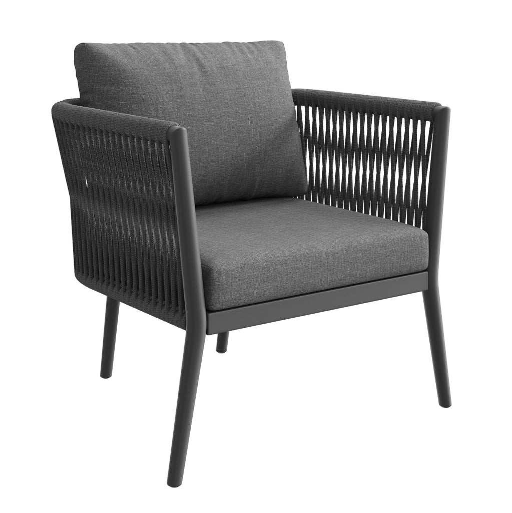 Set Salotto da Esterno Modulare 6 Pezzi per 5-6 Persone con Poltrone in PE Rattan e Tavolini per Giardino, Terrazza o Balcone, Grigio