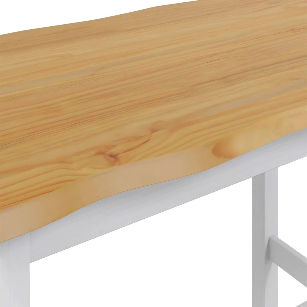 Tavolo Alto EKAI Bianco 112 x 70 x 91 cm Legno Massello di Pino 42037014